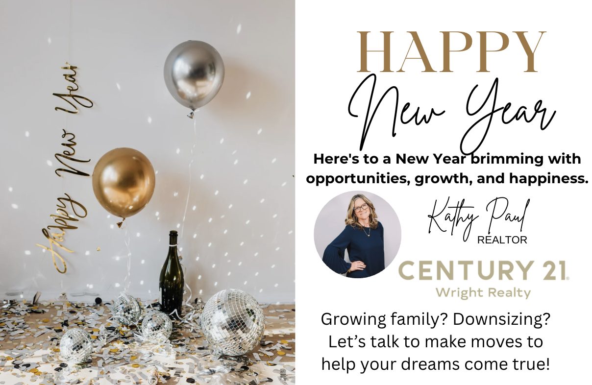 Picture of balloons and labeled Happy New Year